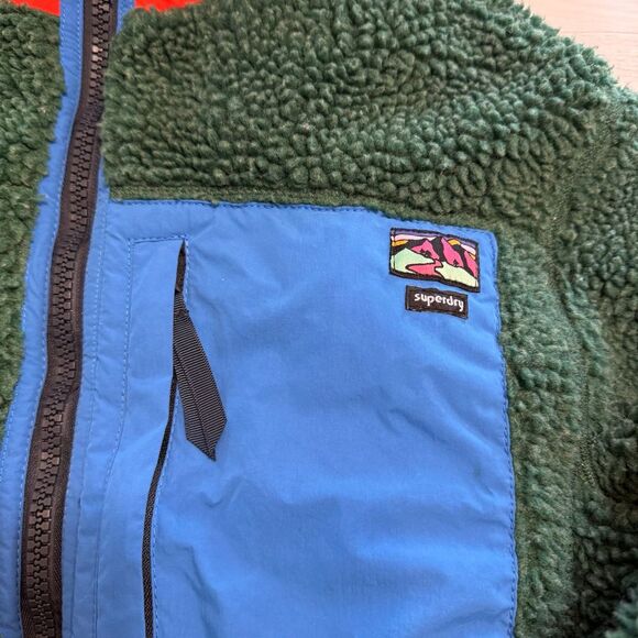 Superdry Hooded Teddy‎ Sherpa Jacket green women's 12 - Picture 2 of 12